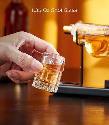 Colleague Mini Whiskey Decanter Set with Glasses for Men, Unique Anniversary Birthday Gift Ideas for Men Dad from Daughter, Cool Military Gift, Cool Liquor Dispenser for Bar Drinking Party