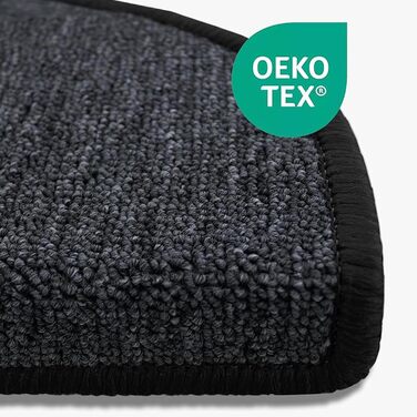 Килимок для сходів Floordirekt 15 шт. (65x23 см, напівкруглий, антрацит) - самоклеючий, для внутрішніх сходів