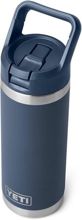 YETI Rambler C Straw Bottle, Stainless Steel Vacuum Insulated Bottle with Straw Cap, 18 oz (532 ml) (Navy)
