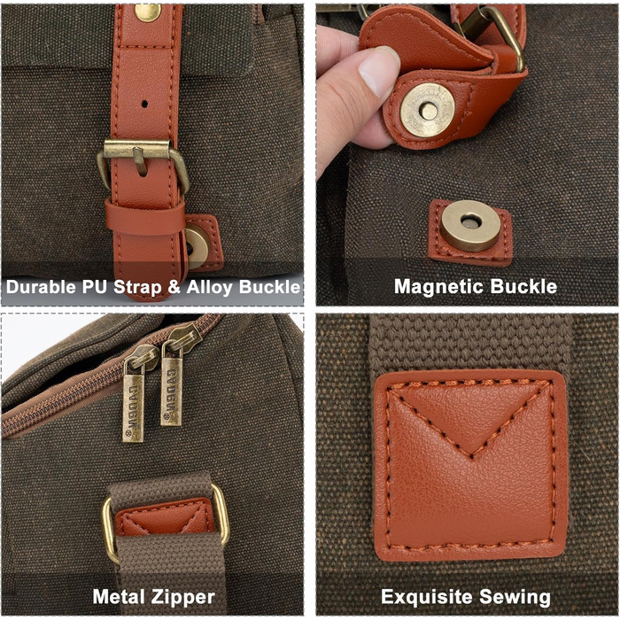 CADeN Ретро сумка для камери на плечі для Sony Canon, водонепроникна, для DSLR та беззеркальних камер, легка та компактна (коричнева)