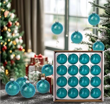 Скляні кулі для прикраси ялинки Hengsong, 24 шт., чорні та золоті, 6 см