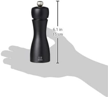 PEUGEOT 18368 Tahiti Pepper Grinder Wood, 5.2 x 5.2 x 15 cm, matte black