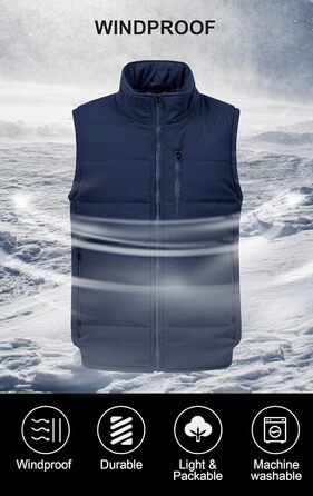 Чоловічий теплий жилет-пуховик для катання на лижах Chrisuno, Marineblau (синій)