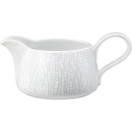 Seltmann Weiden 001.743893 Fashion elegant grey Sauce Boat 0.60 L, Porcelain, White/Grey
