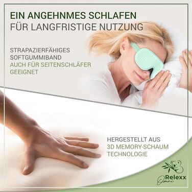 Сліпи для жінок – дихаюча маска для сну – зручна та м'яка – блокує світло – для подорожей – 3D-поглиблення для очей – з memory foam (рожевий / бірюзовий)