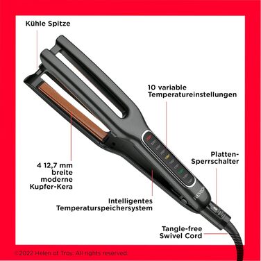 Revlon SmoothStay 25mm Coconut Oil Infused Straightener with Travel Pouch - Adjustable Temperature up to 235°C