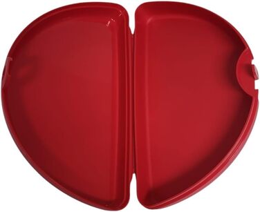 Tupperware Sandwich Box Storage Container Lunch Box Square with Hinge and Latch (Sandwich red half-round)