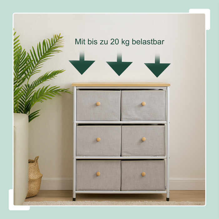 Relaxdays Chest of Drawers, 6 Drawers