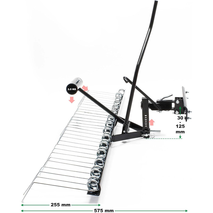 Wiltec Verticutters 120 cm for Riding Mowers, Lawn Aerator with Steel Springs for Lawn Tractors, Lawn Verticutters for Aerating Lawns and Removing Moss