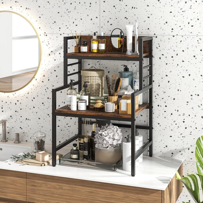 Кухонна полиця GOPLUS з 3 рівнями, для мікрохвильової печі, металевий каркас, 52 x 42 x 78 см