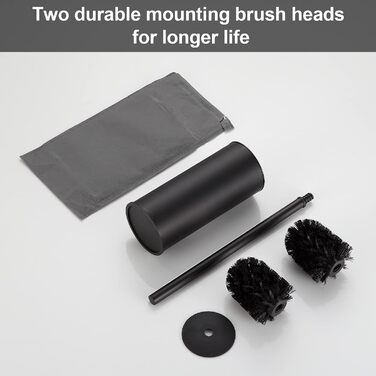 Тримач для унітазної щітки BGL, нержавіюча сталь, кольоровий, круглий, підлоговий, з щіткою, для ванної кімнати (Чорний)