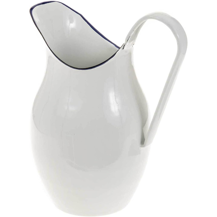 Large enamel jug, enamel can, water jug, water can, vintage shabby chic blue