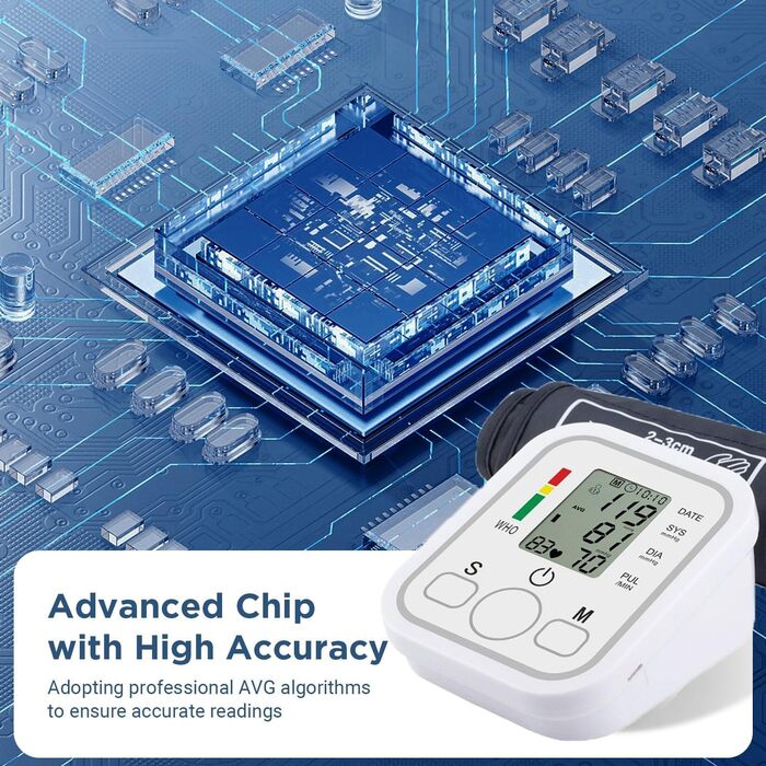 Тонометр на плече Oberarm з великою манжетою - цифровий тонометр USB-зарядний | Виявлення аритмії, 2x99 місця для зберігання даних для 2 користувачів | Ідеальний для домашнього використання