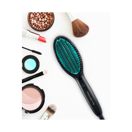 Прямий гребінь Rowenta x Karl Lagerfeld CF582L для всіх типів волосся | Швидке та легке випрямлення | Іонна функція, керамічне покриття | Чорний & Зелений