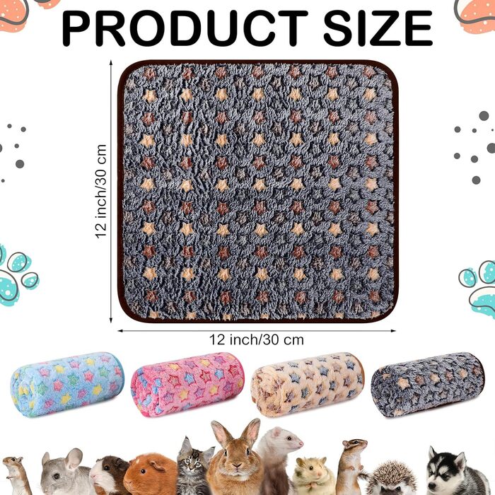 М'яка флісова ковдра для морських свинок та тварин, 30 x 30 см (зірка)