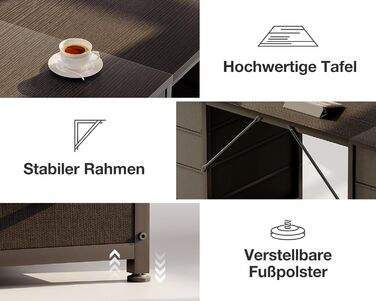 Комп'ютерний стіл Coleshome з 8 тканинними ящиками, 140x48 см, чорний | Стіл для офісу, дому, навчання