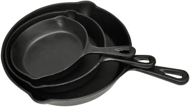 Набір сковорідок для стейків та грилю vidaXL, 3 шт., чавун, 27x27x5,5 см, для барбекю