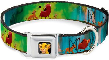 Нашийник для собак з кріпленням для автопасків, Lion King Simba & Pumba, 9-15 дюймів, ширина 2.5 см, підходить для малих собак