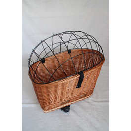 Корзина для велосипеда на багажник з плетеної лози з металевою сіткою та подушкою, XL або XXL. Без подушки - XXL