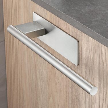 Тримач для рушників без свердління, подвійний, 304 нержавіюча сталь, рушник-перекладина з двома підлокотниками, самоклеючий, для гостьових рушників, монтаж на стіну для ванної кімнати та кухні (срібний)