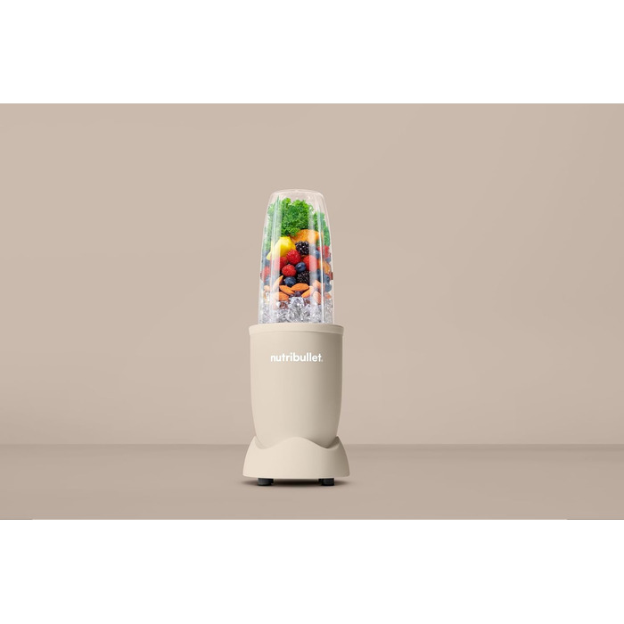NutriBullet Pro 900, Electric Blender, Food Processor, Smoothie Blender, Multi-Function Blender, 900W Power, 900ml and 710ml Cups, Matte Sand, NB910MASN Matte Sand Packaging with Accessories