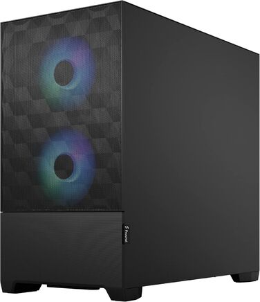Корпус для ПК Fractal Design Pop Mini Air RGB Black з темперованим склом та сіткою Honeycomb Mesh – 3 RGB вентилятори, підтримка mATX
