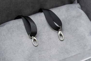 Автокрісло для собак Boutique Zoo | Зручне автокрісло для собак, котів та інших тварин | Для заднього сидіння або пасажирського сидіння | Автоматичне ліжко/сумка для собак | Поліестер, штучна замша | Колір: | Розміри: (L (57x50 см), Сірий / Чорний)