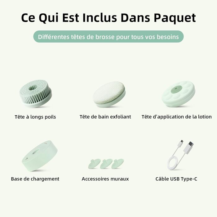 Електрична щітка для спини Gentle Exfoliating, для глибокого очищення, з довгим ручним, для жінок, чоловіків, літніх людей, рожевого (блідо-зеленого) кольору