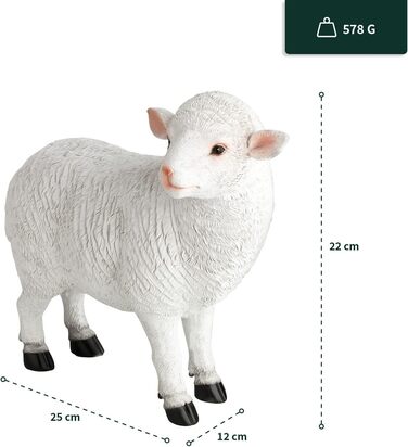 VERDOBA - Sheep Decorative Figure - Realistic Garden Figures Large - Weatherproof Decorative Sheep for Your Garden - Hand-Painted Garden Figures for Outdoors