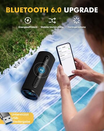 Портативна Bluetooth колонка StageSound 40W з басами, RGB підсвіткою, IP67 водонепроникна, TWS стерео, 12 год автономії для подорожей, кемпінгу, вечірок
