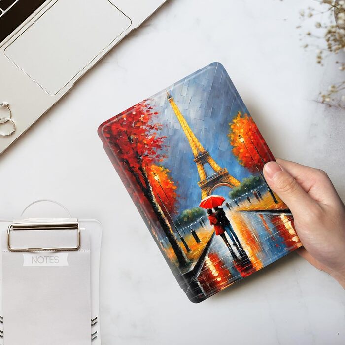 Чохол для Kindle Paperwhite 12-го покоління (2024) Flip з силікону, захисний чохол Kindle Colorsoft з автопробудженням, PU/TPU, чохол-книжка для читання, дитячий/жіночий дизайн, Signature Edition, 7 дюймів (колір 3)