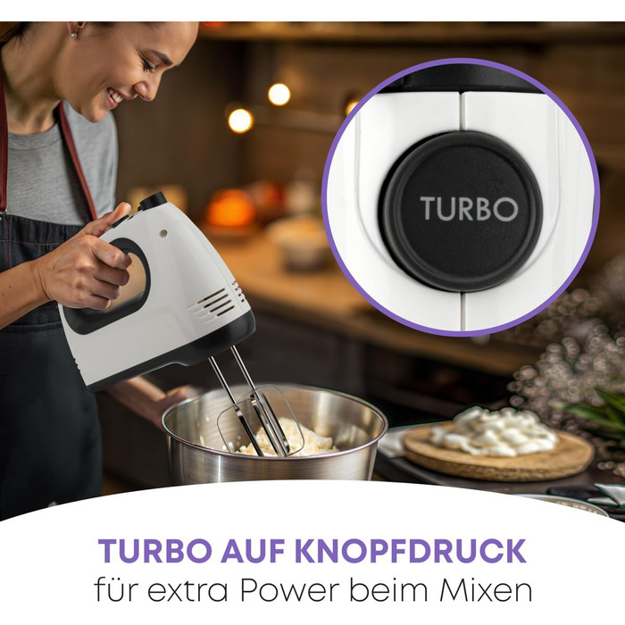 Міксер Clatronic HM 3775: потужний 400 Вт, 5 швидкостей, нержавіюча сталь, для дому