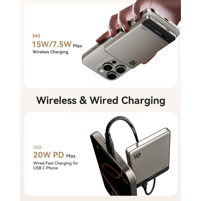 Power Bank Kuulaa Ultra Slim Magsafe 10000mAh 20W: Швидка зарядка, бездротовий акумулятор для iPhone