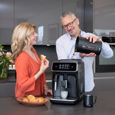 Xavax | Контейнер для кави з нержавіючої сталі (великий об'єм, понад 1 кг кави, підходить для будь-яких продуктів харчування) Матовий чорний