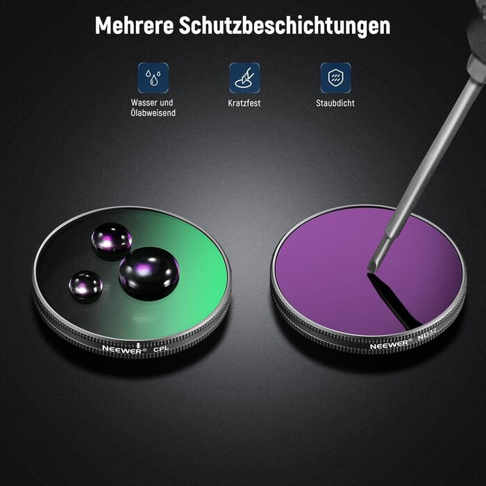 Набір фільтрів NEEWER ND для DJI Osmo Action 3/4/5 Pro (6 шт.) - ND8, ND16, ND32, ND64, ND1000, CPL