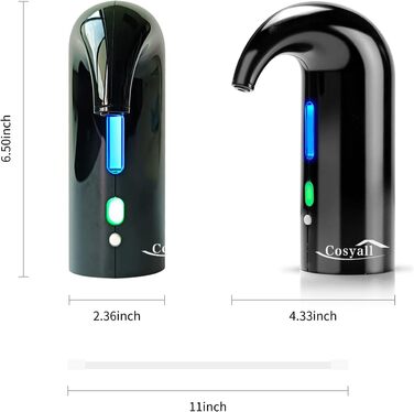 Cosyall Electric Wine Decanter, Electric Wine Aerator, One-Button Automatic Wine Dispenser, Fast Oxygen Enrichment for Red Wine, Wine Enhancer for Family Gatherings Gift (Black)
