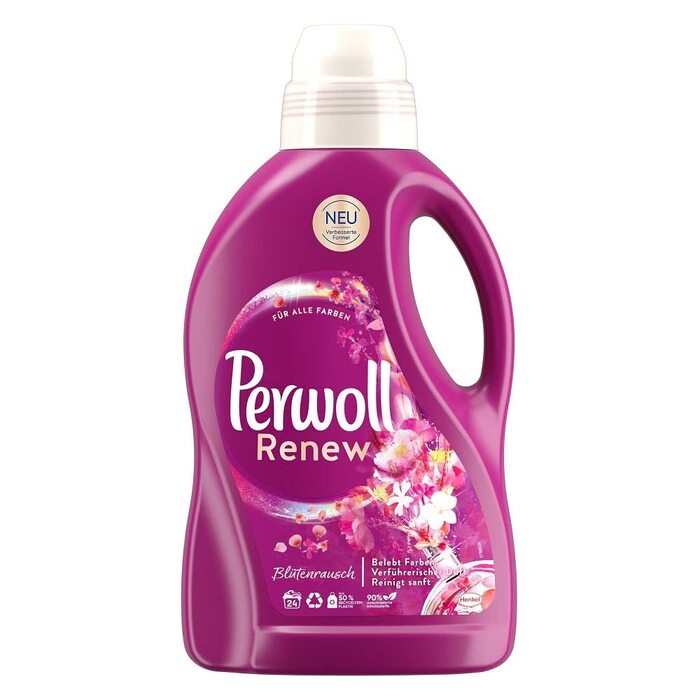Рідкий засіб для прання Perwoll Renew Blütenrausch для кольорового та білого одягу, квітковий аромат, 1.44 л (на 50 прань)
