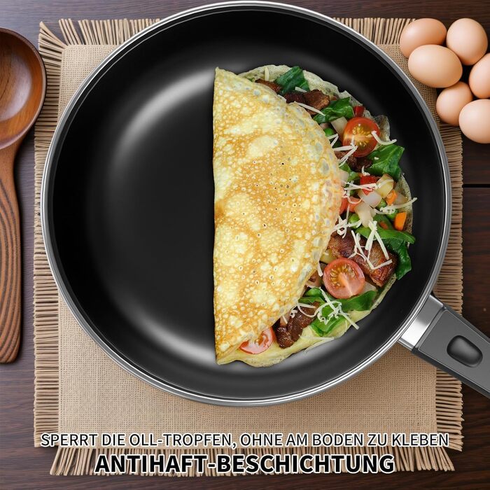 Набір сковорідок Pfannenset: 20см, 25см, 30см. 3 шт. Антипригарне покриття, для всіх плит, включно з індукцією. Без PFAS