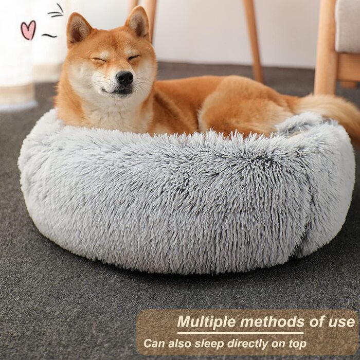 Comforting Cat Bed, Small Dog Bed, Warm Cozy Soft Plush Winter Bed for Cat Caves, Non-Slip Bottom, Machine Washable, Sofa Bed for Puppies/Small to Medium Cats
