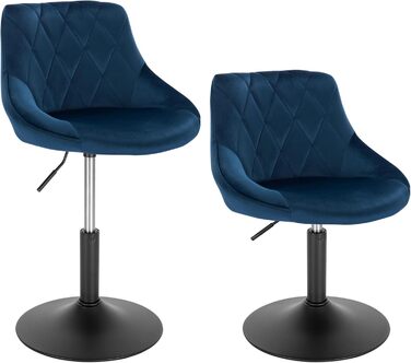 WOLTU Adjustable Swivel Bar Stool with Backrest - Dark Green Velvet Padded Chair