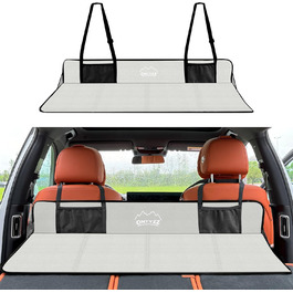 Автоматизована повітряна матрац для авто SUV на 2 особи, для кемпінгу та подорожей, самонадувна, з насосом та подушками, 183*13*7 см, чорний/сірий