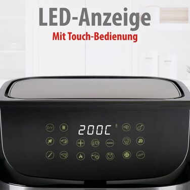 Фритюрниця Alpina Heißluft XXL: Airfryer на 4-6 осіб, 1800W, 9L, цифровий дисплей, таймер 2 год