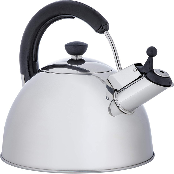 ONVAYA® Чайник з нержавіючої сталі | 2,5 л | Електрочайник | Чайник-заварник | Класичний свистковий чайник з мелодійним звуком | Для індукційних плит
