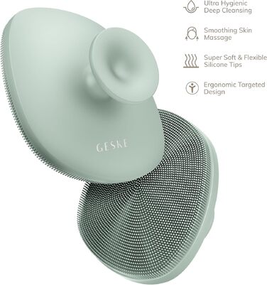 Силіконова щітка для тіла GESKE Body Brush 4 в 1 для глибокого очищення та масажу, ергономічний дизайн, Green