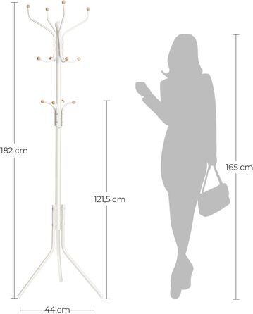 SONGMICS 182 cm (5.97 ft) Height Wardrobe Rack, Stable Metal Clothes Rack, Wardrobe, White, RCR19W