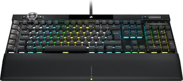 Механічна ігрова клавіатура Corsair K100 RGB з клавішами Cherry MX Low Profile, Bluetooth, сумісна з iCUE, QWERTZ DE, чорна