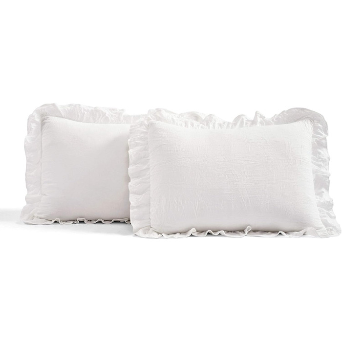 Lush Decor Bedspread with Ruffled Skirt, Polyester, White, King Size