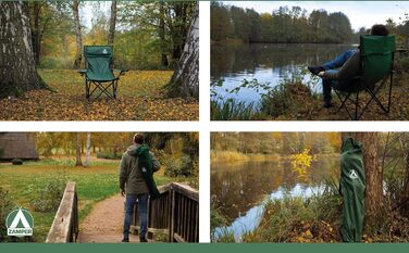 Складний кемпінговий стілець Zamper 150 кг з підсклянником та подушкою для риболовлі та кемпінгу