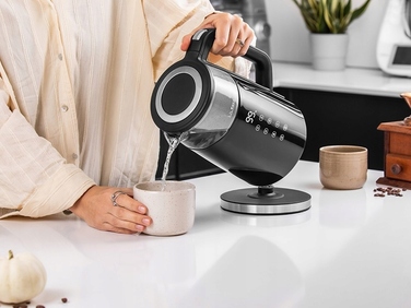 Електричний чайник Emavo з регулюванням температури, 2200 Вт, 1,7 л, чорний