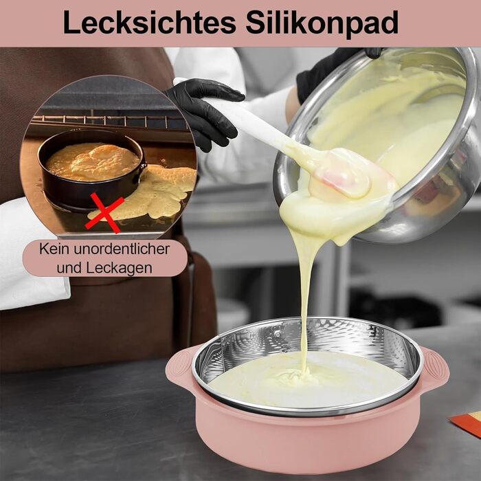 Форма для випічки Hikaproligt з нержавіючої сталі, Ø 26 см, кругла, з антипригарним покриттям та захистом від протікання, знімний дно, для чізкейків та тортів